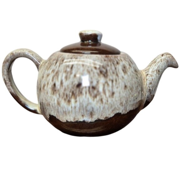 Vintage Pottery Teapot, Clay Pottery Drip Glazed, Single Cup Teapot, Hand Made, - Picture 1 of 9